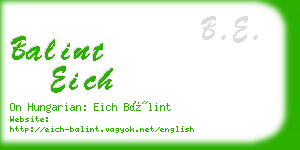 balint eich business card